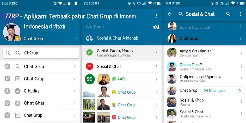 Tampilan antarmuka utama 77RP untuk Chat Grup yang interaktif.