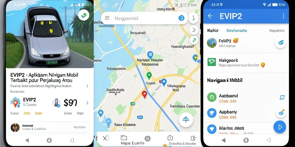 Tampilan antarmuka dan fungsi Navigasi Mobil yang intuitif.