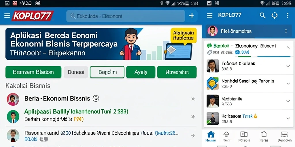 Tampilan antarmuka aplikasi KOPLO77 yang informatif dan menarik.