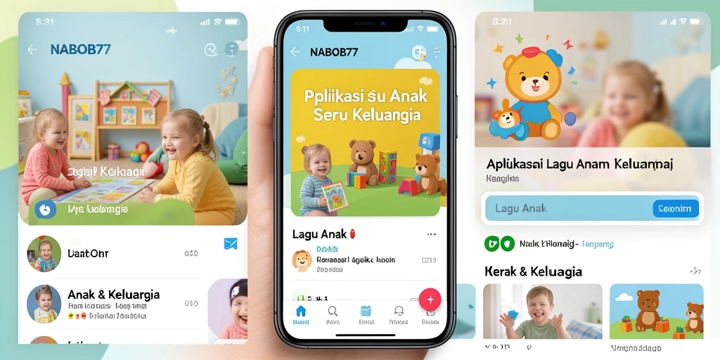 Antarmuka NABOB77 yang ramah anak dengan berbagai pilihan lagu.