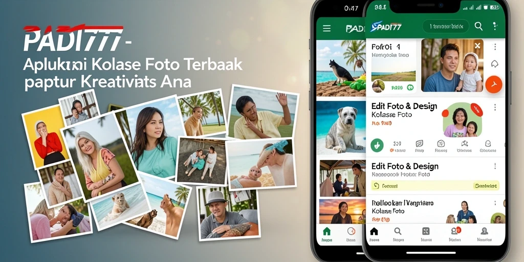 Tampilan antarmuka PADI777 yang ramah pengguna untuk membuat kolase foto.