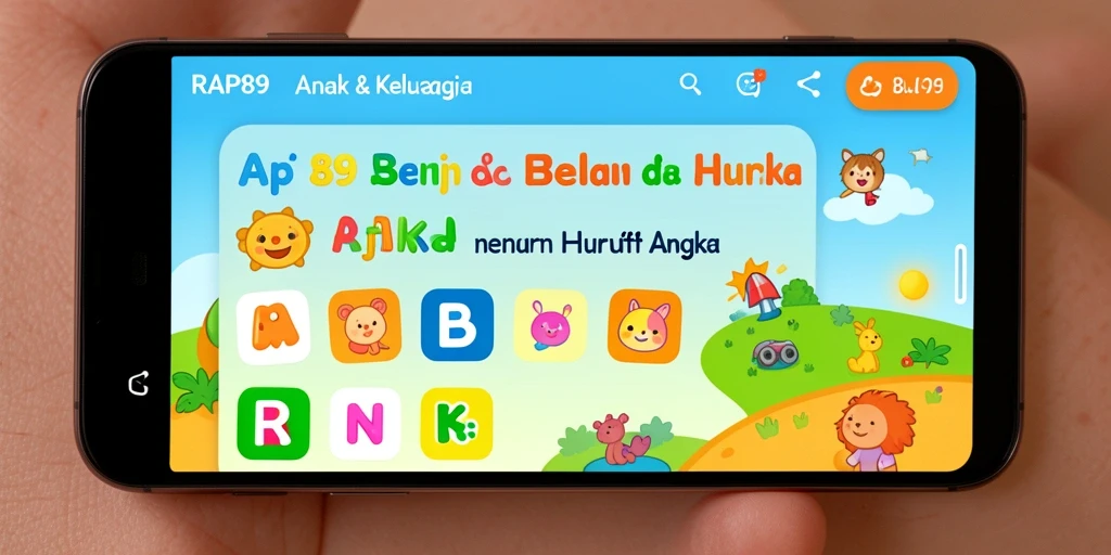 Tampilan antarmuka RAP89 yang colorful dan menarik untuk anak-anak.