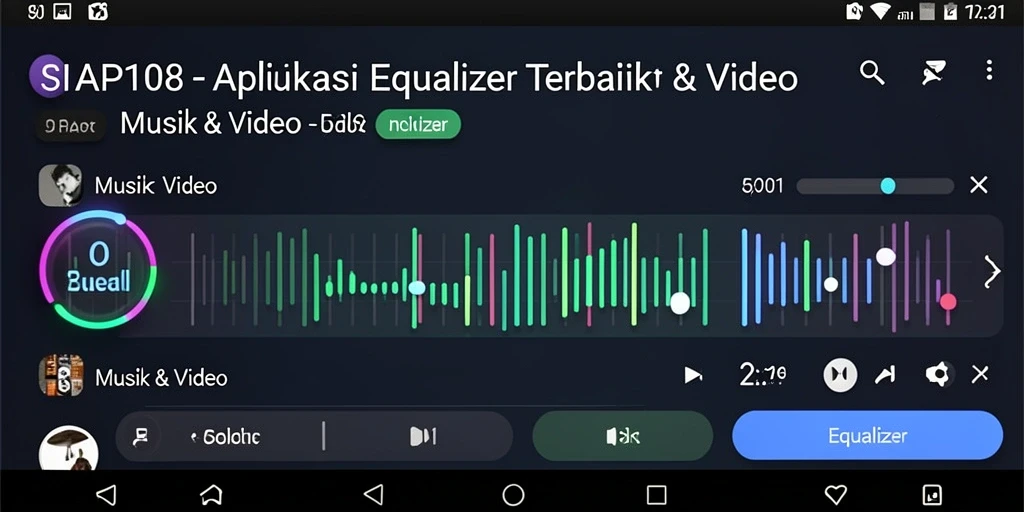 Tampilan antarmuka <strong>SIAP108</strong> yang modern dengan fitur Equalizer yang mudah diakses.