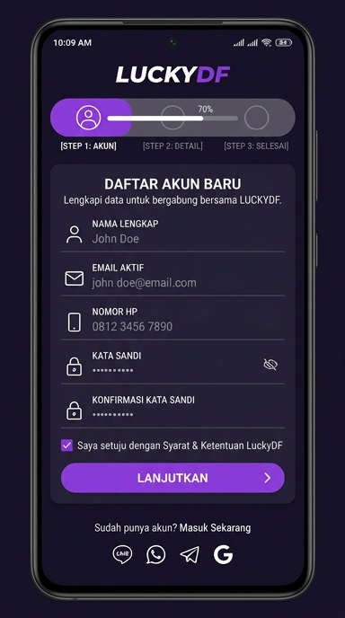 Panduan Registrasi Akun Luckydf Untuk Android
